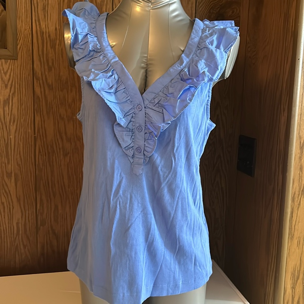 Sleeveless mixed media top